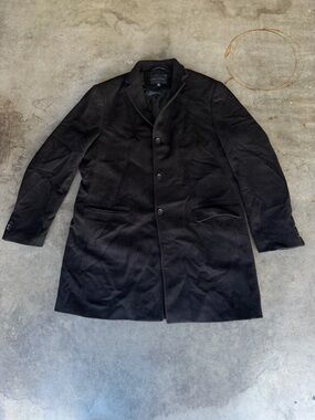 Banana Republic Wool Coat Pea Coat Black Men’s XL